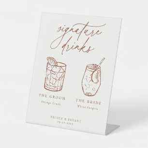 Desert Sienna Signature Drinken Reclamebord Met Voetstuk