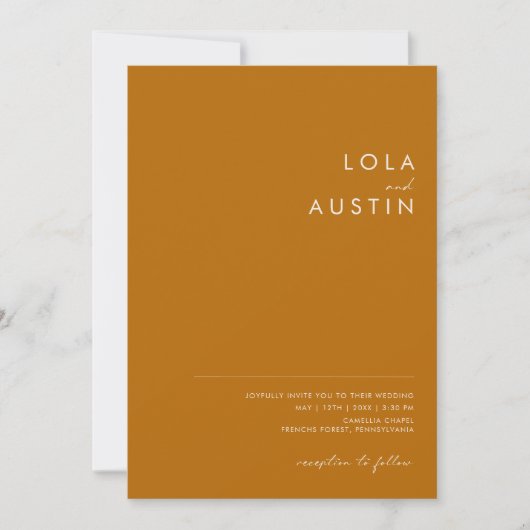 Désert simple | Burnt Orange All In One Invitation (Devant)