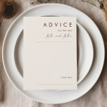 Désert simple | Carte conseil Mariage blanc nature<br><div class="desc">Ce simple désert | Carte conseil mariage blanc naturel est exactement ce que vous cherchez pour compléter votre mariage boho rustique moderne. Idéal pour une ambiance occidentale minimaliste vintage ou une ambiance bohème automnale rétro. Le script minimal de cannelle foncée apparaît vraiment avec cet arrière - plan d'automne. Vous pouvez...</div>