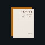 Désert simple | Carte de conseil Mariage orange br<br><div class="desc">Ce simple désert | Burnt Orange mariage est exactement ce que vous cherchez pour compléter votre mariage boho rustique moderne. Idéal pour une ambiance occidentale minimaliste vintage ou une ambiance bohème automnale rétro. Le script blanc naturel minimal apparaît vraiment avec cet arrière - plan d'automne coloré. Vous pouvez choisir de...</div>