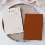 Désert simple | Carte de conseil Mariage Terracott<br><div class="desc">Ce simple désert | La carte de conseil mariage en terre cuite est exactement ce que vous cherchez pour compléter votre mariage boho rustique moderne. Idéal pour une ambiance occidentale minimaliste vintage ou une ambiance bohème automnale rétro. Le script blanc naturel minimal apparaît vraiment avec cet arrière - plan d'automne...</div>