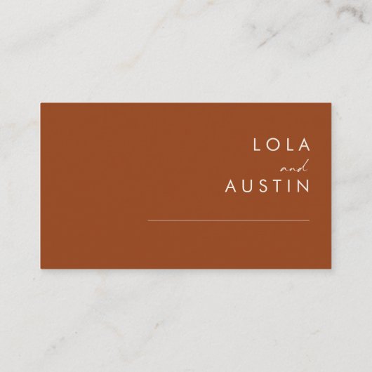 Désert simple | Carte de Mariage plat en terre cui (Dos)