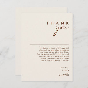 Désert simple   Carte de remerciements blanc natur