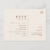 Désert simple | Carte RSVP de choix de menu orange (Dos)