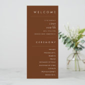 Désert simple | Dark Cinnamon Wedding Programme (Debout devant)
