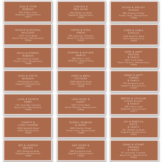 Désert simple | Étiquettes de adresse en terre cui (Devant)