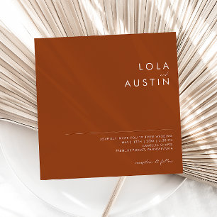 Désert simple   Invitation Carré en terre cuite