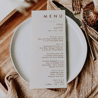 Désert simple | Menu Dîner Mariage Blanc Naturel
