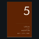 Désert simple | Numéro de table de cannelle noire<br><div class="desc">Ce simple désert | Dark Cinnamon numéro de table est exactement ce que vous cherchez pour compléter votre mariage boho rustique moderne. Idéal pour une ambiance occidentale minimaliste vintage ou une ambiance bohème automnale rétro. Le script blanc naturel minimal apparaît vraiment avec cet arrière - plan d'automne coloré. Vous pouvez...</div>