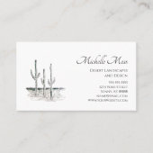 Desert Southwest Cactus Black White Visitekaartje (Voorkant)
