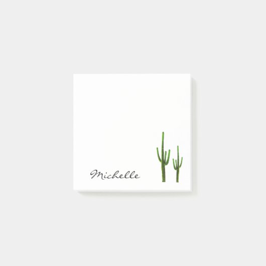 Desert Southwest Cactus Elegant Script Post-it® Notes (Voorkant)