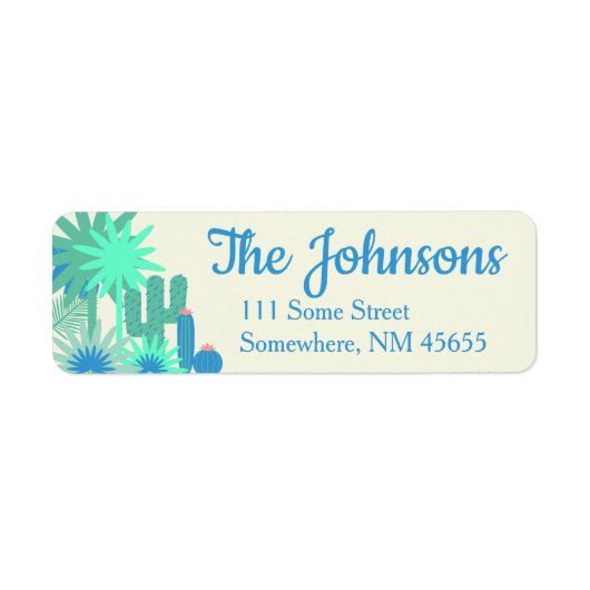 Desert Southwest Cactus Return Address Labels (Voorkant)