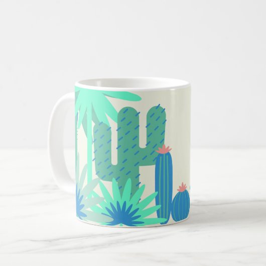 Desert Southwest Cactus Thème Café Mug Saguaro (Devant gauche)