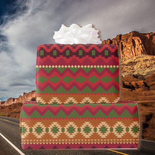 Desert Southwest Pattern Verjaardagscadeau voor he Cadeaupapier