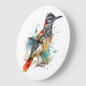 Desert Spirit, Roadrunner in Waterverf Grote Klok (Hoek)