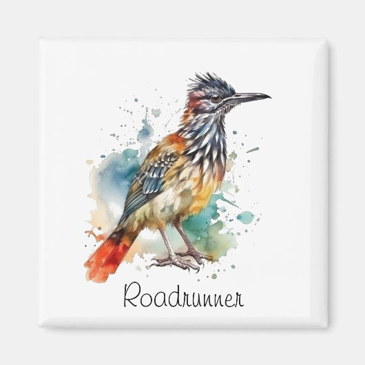 Desert Spirit, Roadrunner in Waterverf, op maat Magneet (Voorkant)