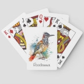 Desert Spirit, Roadrunner in Waterverf, op maat Pokerkaarten (Achterkant)