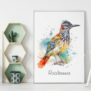 Desert Spirit, Roasrunner in Waterverf gewoonte Poster