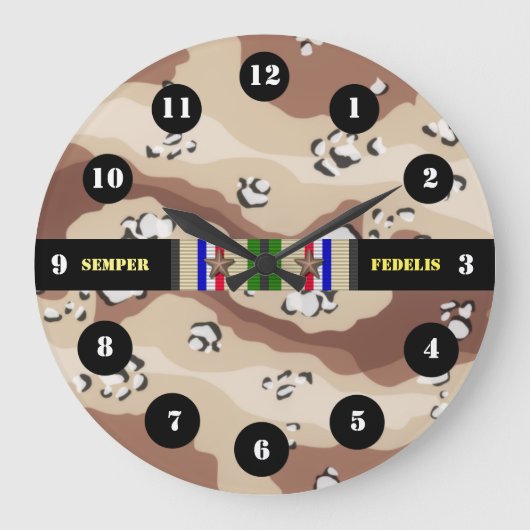 DESERT STORM MARINE 2 STARS CLOCK GROTE KLOK (Voorkant)