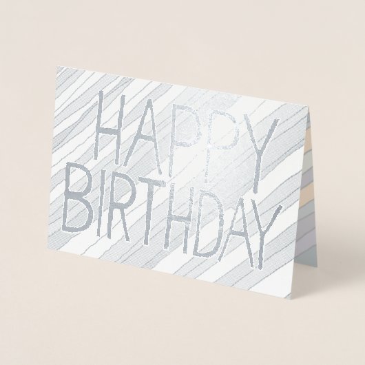 Desert Stripes Metallic Foil Bonne carte d'anniver (Devant)