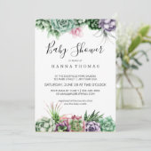 Desert Succulent Baby shower Kaart (Staand voorkant)