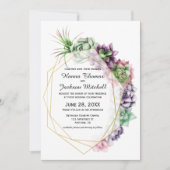 Desert Succulent Wedding Uitnodiging (Voorkant)