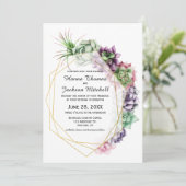 Desert Succulent Wedding Uitnodiging (Staand voorkant)