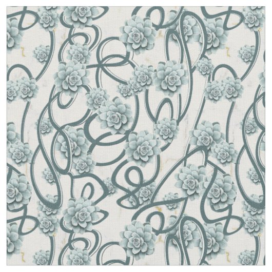 Desert Succulents for a Modern repeat Pattern Stof (Close Up)