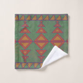 Desert Sud-Ouest Sagebrush Green Design géométriqu (Gant de toilette)