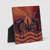 Desert Sun Cactus Kokopelli Southwest Motif Fotoplaat (Voorkant)