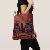 Desert Sun Cactus Zuidwest Design Kokopelli Tote Bag (Dichtbij)