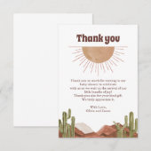 Desert Sun Dank u Baby shower Bedankkaart (Voorkant / Achterkant)