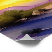 Desert Sunrise Schilderachtig Waterverf Poster (Hoek)