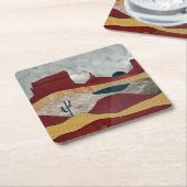 Desert Sunrise Vierkante Kartonnen Onderzetter (Schuin)