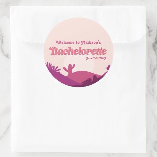 Desert Sunset Bachelorette Ronde Sticker (Tas)