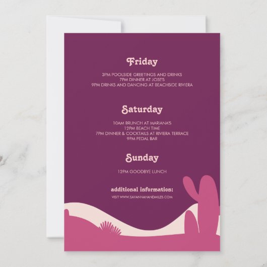 Desert Sunset Bachelorette Weekend Invitation (Dos)