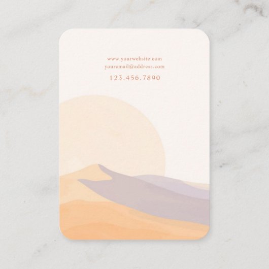 Desert Sunset Custom Jewelry Display Card Visitekaartje (Achterkant)