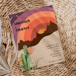 Desert Sunset Destination Wedding Invitation<br><div class="desc">Cette invitation de mariage de destination de coucher de soleil dans le désert est parfaite pour votre mariage moderne dans le désert. Ce design est composé d'une typographie simple en noir avec un arrière - plan de coucher de soleil roux et violet poussiéreux avec du sable du désert et des...</div>