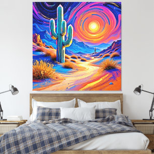 Desert Sunset Glow Canvas Afdruk