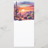 Desert Sunset Glow Watercolor Menu Sud-Ouest (Dos)