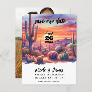 Desert Sunset Glow Waterverf Sla de datum op Kaart