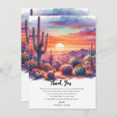 Desert Sunset Glow Waterverf Zuidwest Dank u Kaart (Voorkant / Achterkant)