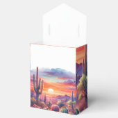 Desert Sunset Glow Waterverf Zuidwestelijke bruilo Bedankdoosjes (Geopend)