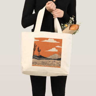 Desert Sunset Grote Tote Bag