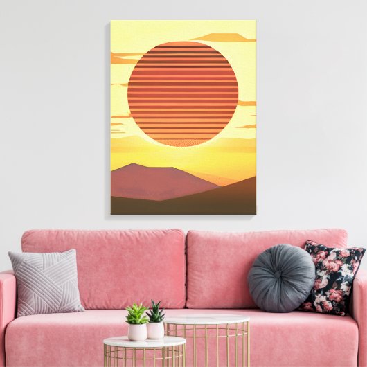 Desert Sunset Roest Sinaasappel en Bruin Canvas Afdruk (Insitu (Woonkamer))
