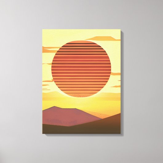 Desert Sunset Roest Sinaasappel en Bruin Canvas Afdruk (Voorkant)
