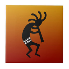 Desert Sunset Zuidwest Kokopelli Keramische Tegel Tegeltje