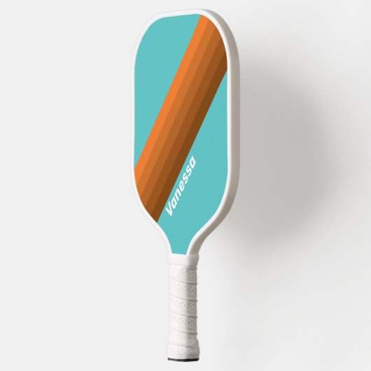 Desert Teal Stripes with Name Pickleball Paddle (Links)