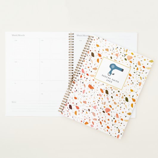 Desert Terrazzo Pattern Cosmetoloog Salon Hair Planner (Display)