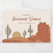 Desert Theme Bachelorette Party Sparkling Wijnetiket (Enkel label)